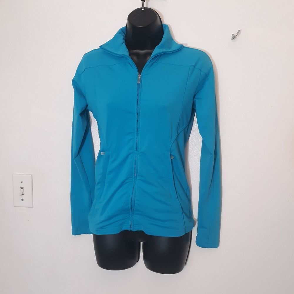 Adidas ClimaLite turquoise zip up jacket